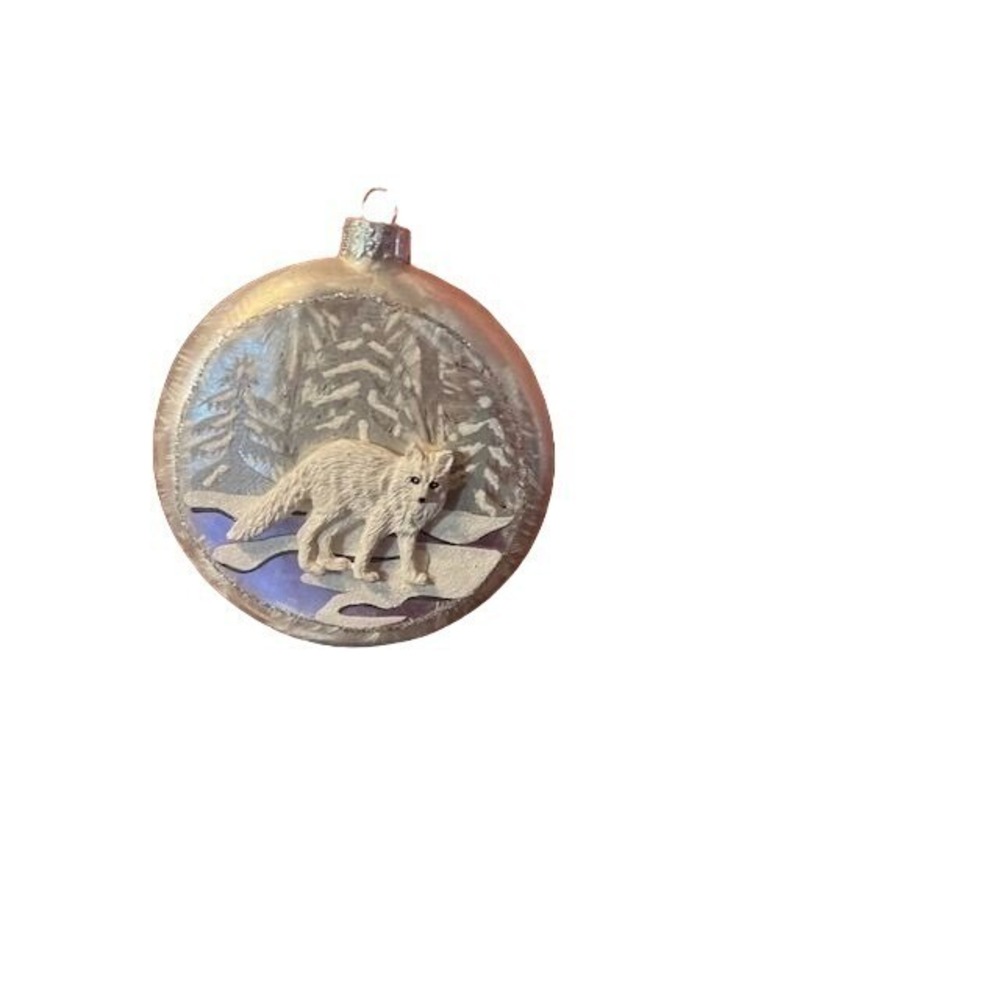 Kurt S. Adler Arctic wolf Glass‎ chirstmas Ornament